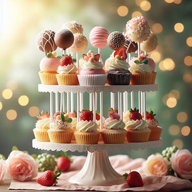 tarta con cake pops